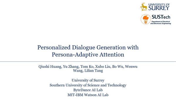 Personalized Dialogue Generation with Persona-Adaptive Attention