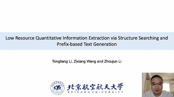 Low Resource Quantitative Information Extraction via Structure Searching and Prefix-based Text Generation