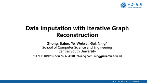 Data Imputation with Iterative Graph Reconstruction