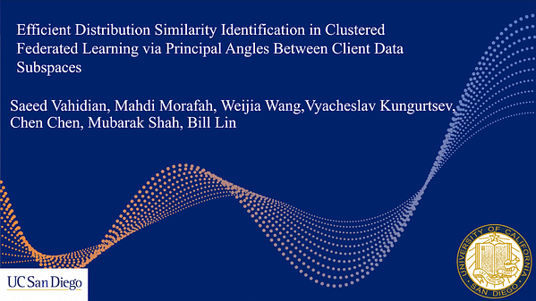 Efficient Distribution Similarity Identification in Clustered Federated Learning via Principal Angles Between Client Data Subspaces