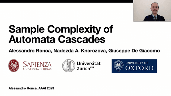 Sample Complexity of Automata Cascades