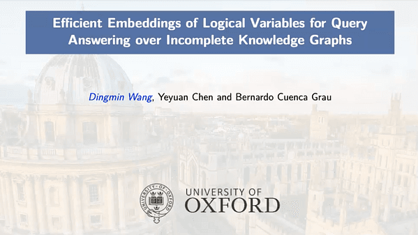 Efficient Embeddings of Logical Variables for Query Answering over Incomplete Knowledge Graphs