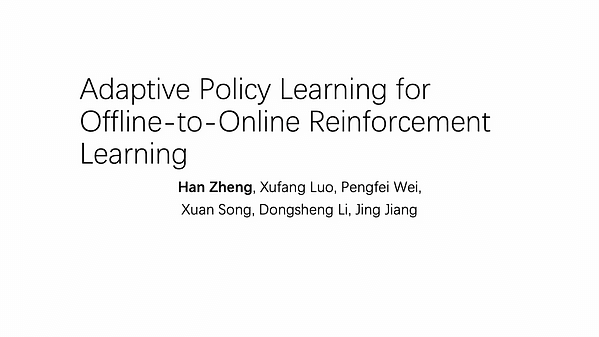 Adaptive Policy Learning for Offline-to-Online Reinforcement Learning
