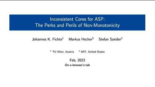 Inconsistent Cores for ASP: The Perks and Perils of Non-Monotonicity