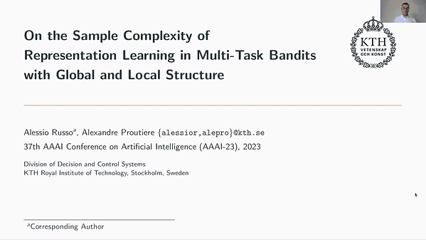On the Sample Complexity of Representation Learning in Multi-task Bandits with Global and Local structure