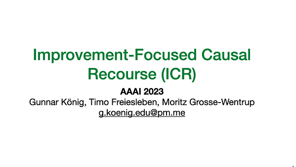 Improvement-Focused Causal Recourse (ICR)