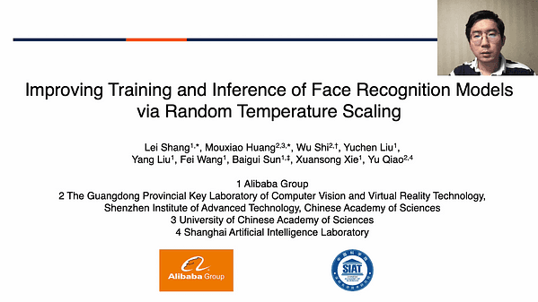 Improving Training and Inference of Face Recognition Models via Random Temperature Scaling