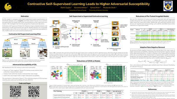 Contrastive Self-Supervised Learning Leads to Higher Adversarial Susceptibility