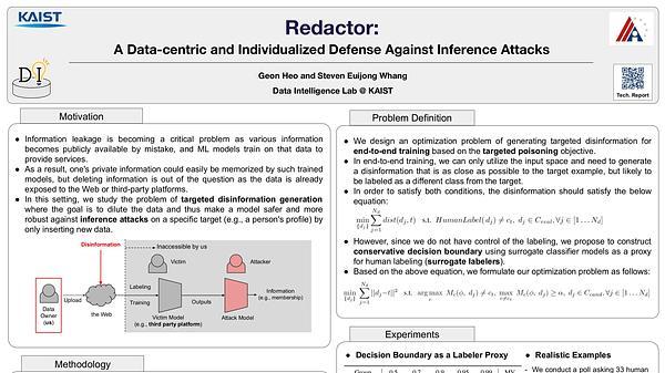 Redactor: A Data-centric and Individualized Defense Against Inference Attacks