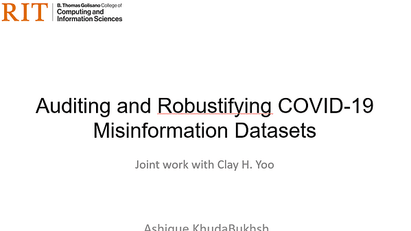 Auditing and Robustifying COVID-19 Misinformation Data Sets