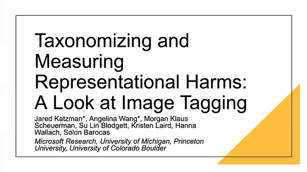 Taxonomizing and Measuring Representational Harms: A Look at Image Tagging