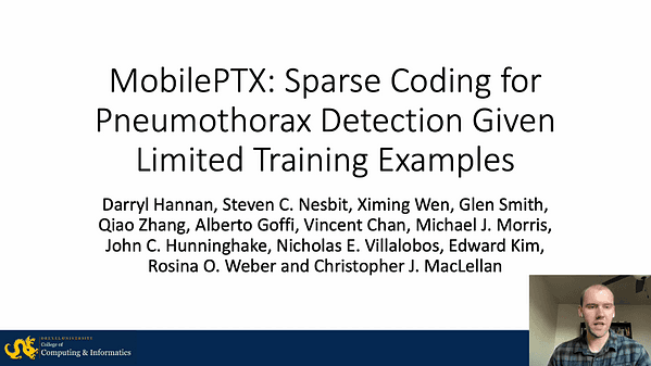 MobilePTX: Sparse Coding for Pneumothorax Detection Given Limited Training Examples