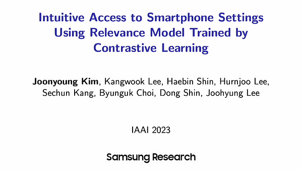 Intuitive Access to Smartphone Settings Using Relevance Model Trained by Contrastive Learning