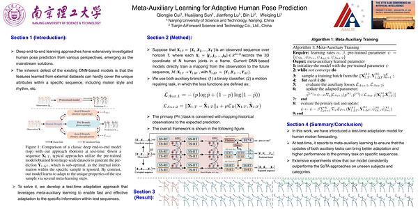 Meta-Auxiliary Learning for Adaptive Human Pose Prediction