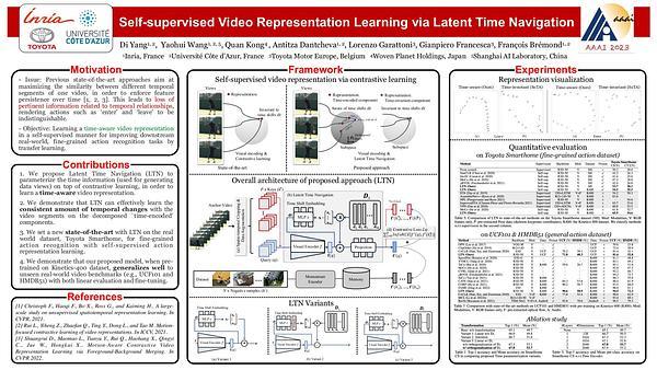 Self-supervised Video Representation Learning via Latent Time Navigation