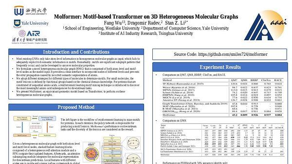 Molformer: Motif-based Transformer on 3D Heterogeneous Molecular Graphs