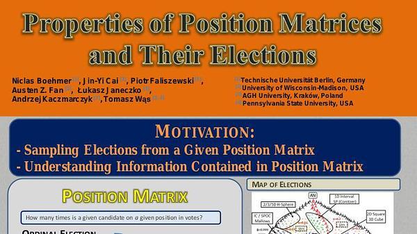 Properties of Position Matrices and Their Elections