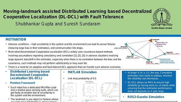 Moving-Landmark assisted Distributed Learning based Decentralized Cooperative Localization (DL-DCL) with Fault Tolerance