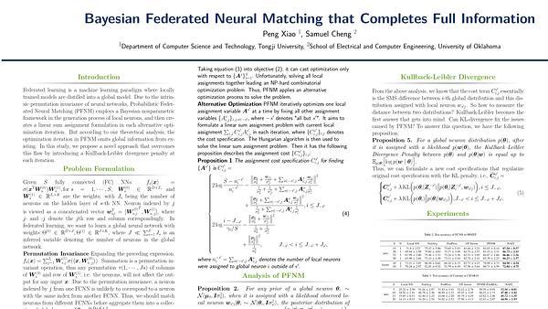Bayesian Federated Neural Matching that Completes Full Information