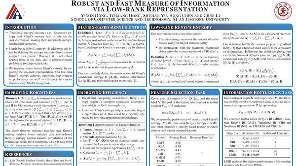 Robust and Fast Measure of Information via Low-rank Representation