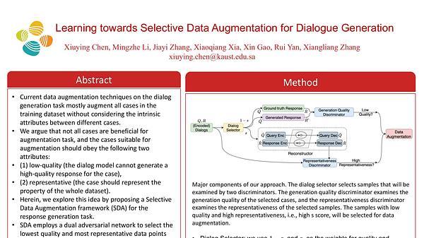 Learning towards Selective Data Augmentation for Dialogue Generation