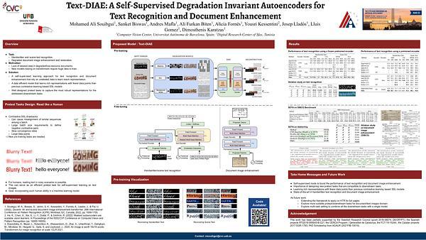 Text-DIAE: A Self-Supervised Degradation Invariant Autoencoder for Text Recognition and Document Enhancement