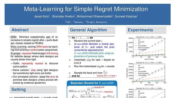 Meta-Learning for Simple Regret Minimization