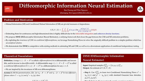 Diffeomorphic Information Neural Estimation