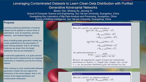 Leveraging Contaminated Datasets to Learn Clean-Data Distribution with Purified Generative Adversarial Networks