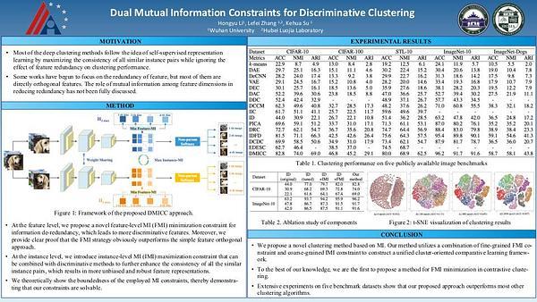 Dual Mutual Information Constraints for Discriminative Clustering