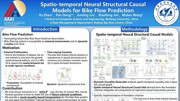 Spatio-temporal Neural Structural Causal Models for Bike Flow Prediction