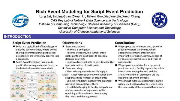Rich Event Modeling for Script Event Prediction