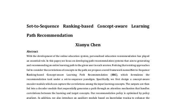 Set-to-Sequence Ranking-based Concept-aware Learning Path Recommendation