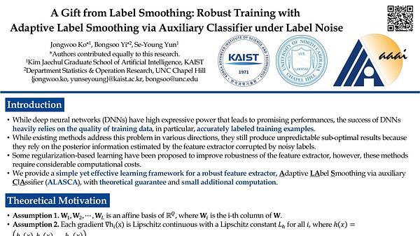A Gift from Label Smoothing: Robust Training with Adaptive Label Smoothing via Auxiliary Classifier under Label Noise