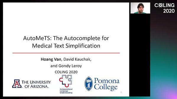 AutoMeTS: The Autocomplete for Medical Text Simplification.