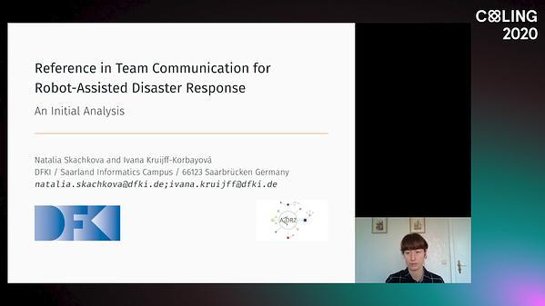 Reference in Team Communication for Robot-Assisted Disaster Response: An Initial Analysis