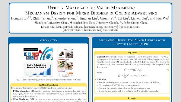 Utility Maximizer or Value Maximizer: Mechanism Design for Mixed Bidders in Online Advertising