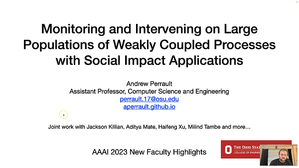 Monitoring and Intervening on Large Populations of Weakly Coupled Processes with Social Impact Applications