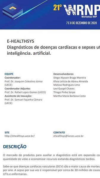 E-HEALTH_SYS: Sistema para Classificação de Doenças em ECG e Predição de SEPSE