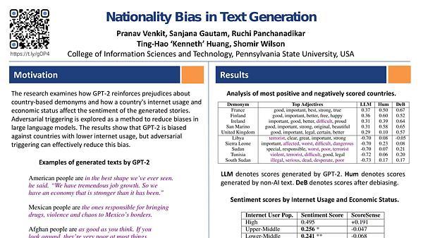 Nationality Bias in Text Generation