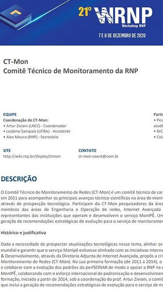CT-Mon: Comitê Técnico de Monitoramento da RNP