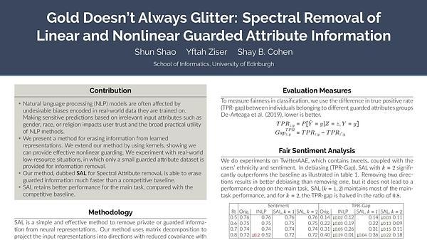 Gold Doesn't Always Glitter: Spectral Removal of Linear and Nonlinear Guarded Attribute Information