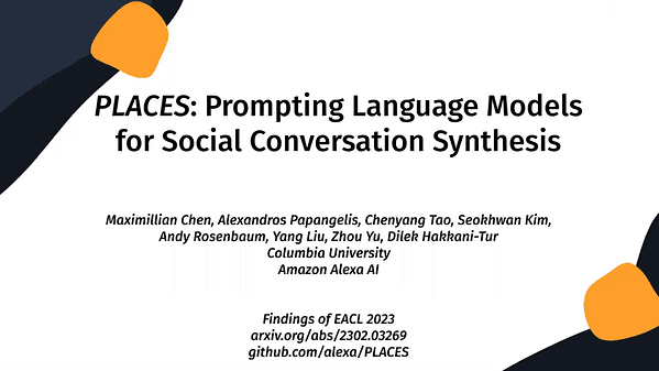 PLACES: Prompting Language Models for Social Conversation Synthesis