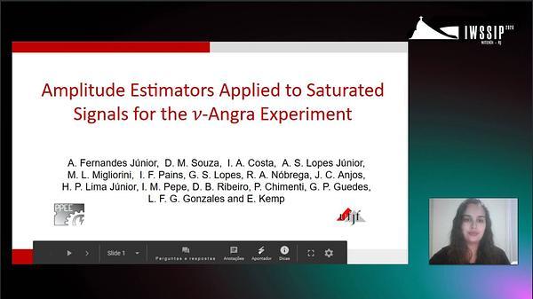 Amplitude Estimators Applied to Saturated Signals for the v-Angra Experiment