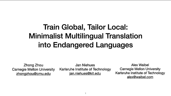 Train Global, Tailor Local: Minimalist Multilingual Translation into Endangered Languages