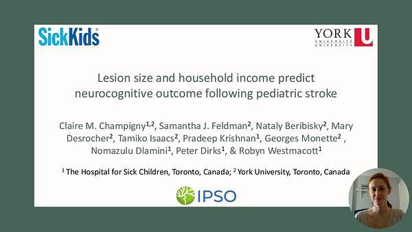 Lesion size and household income predict neurocognitive outcome following pediatric stroke