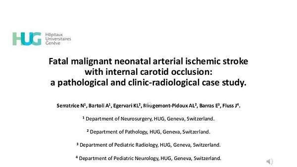 Fatal malignant neonatal arterial ischemic stroke with internal carotid occlusion: a pathological and clinic-radiological case study