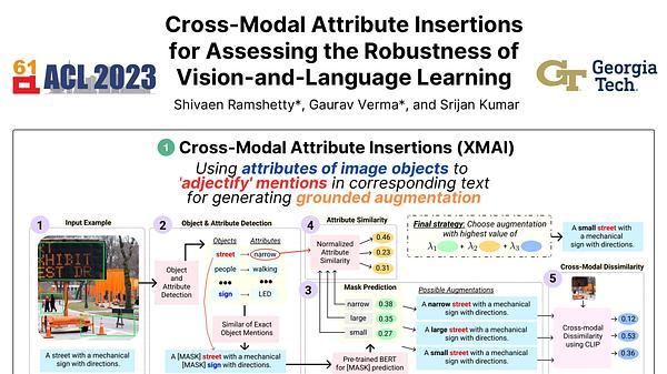 Cross-Modal Attribute Insertions for Assessing the Robustness of Vision-and-Language Learning