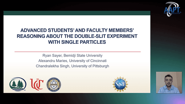 Advanced students’ and faculty members’ reasoning about the double-slit experiment with single particles