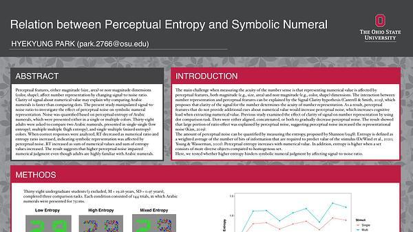 Relation between Perceptual Entropy and Symbolic Numeral Representation